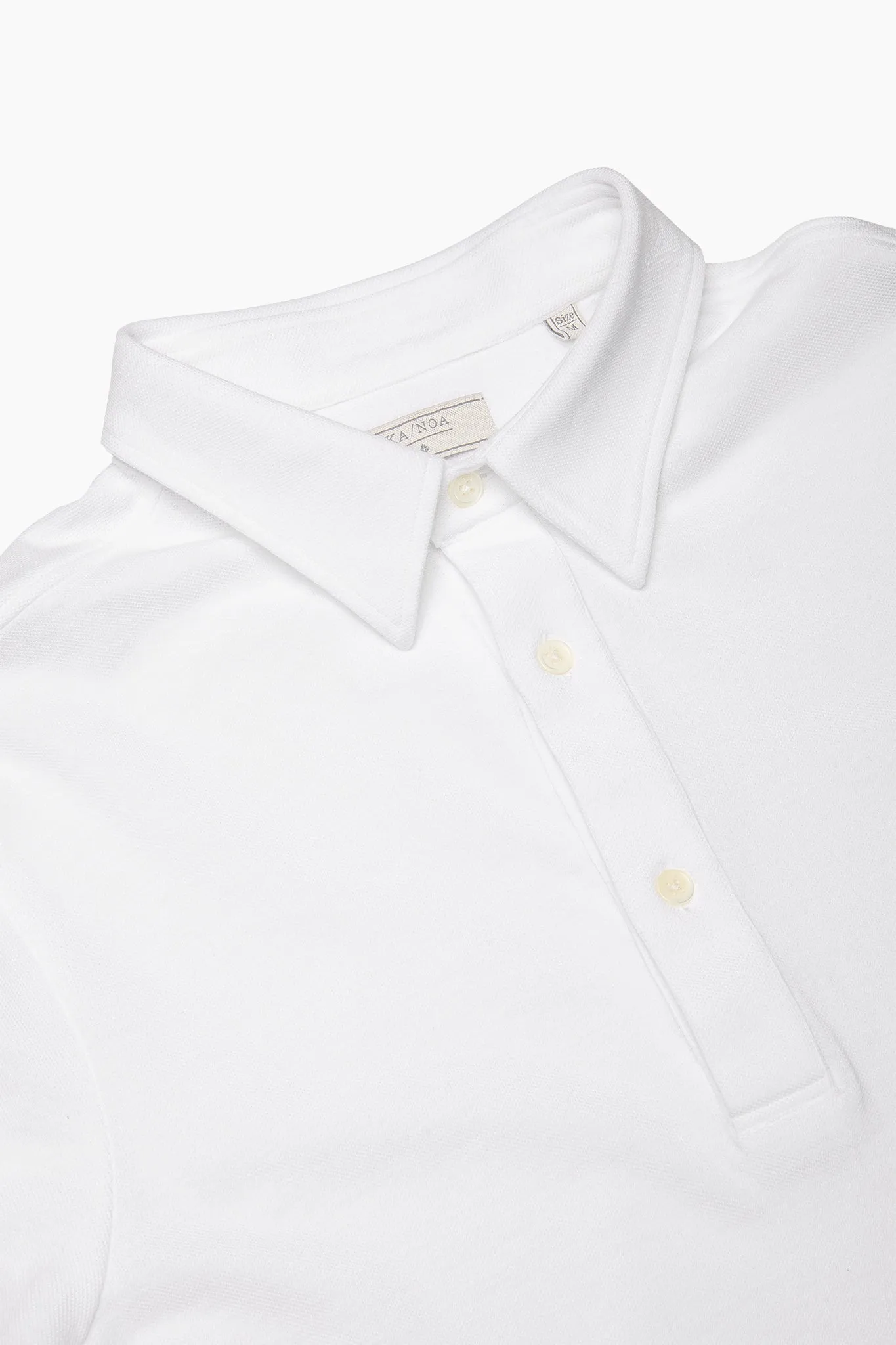 Jean long-sleeved polo in compact fine piquet (ice white)