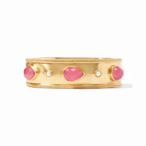 Julie Vos Cannes Statement Hinge Bangle, Peony Pink