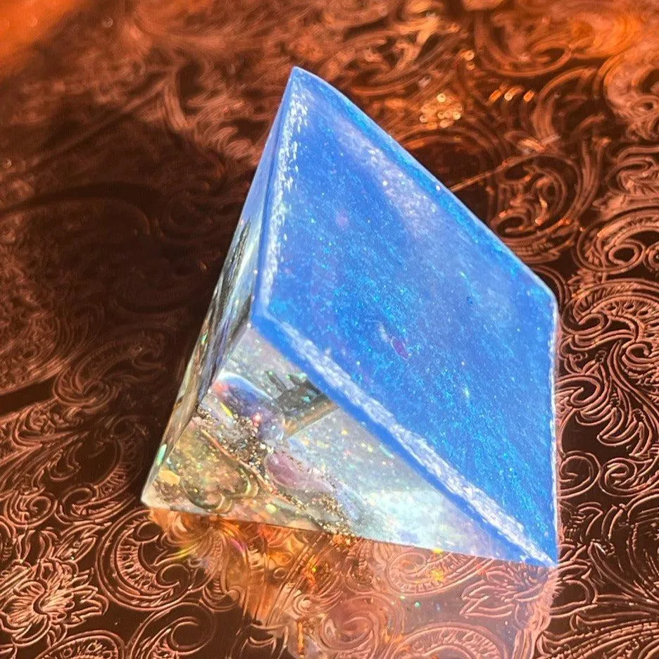 Large Orgonite Pyramid ~hand crafted Pyramid with key and is loaded with metals and crystals~ Great for EMF protection and Gifting