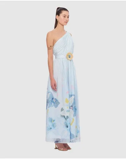 Leo Lin Adriana One Shoulder Maxi Dress - Tranquility Print