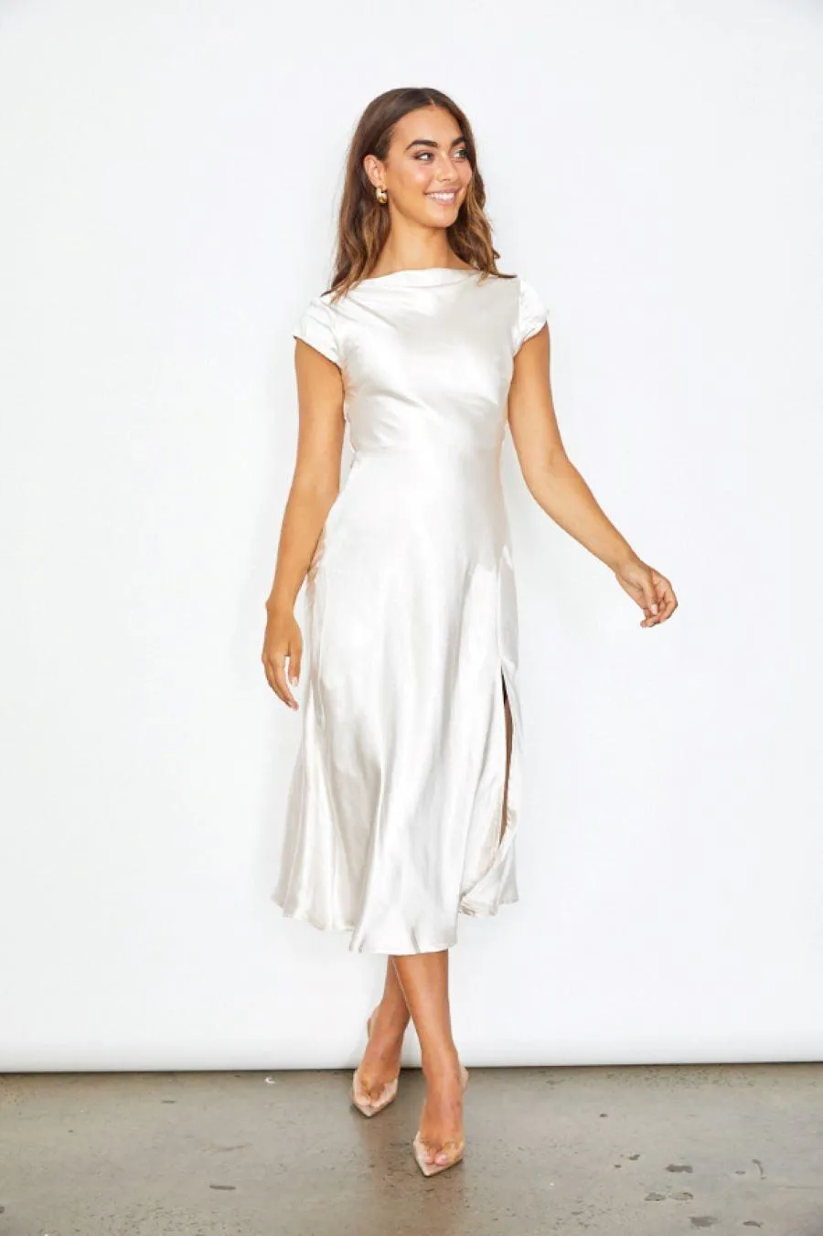 Leonie Midi Dress - Champagne