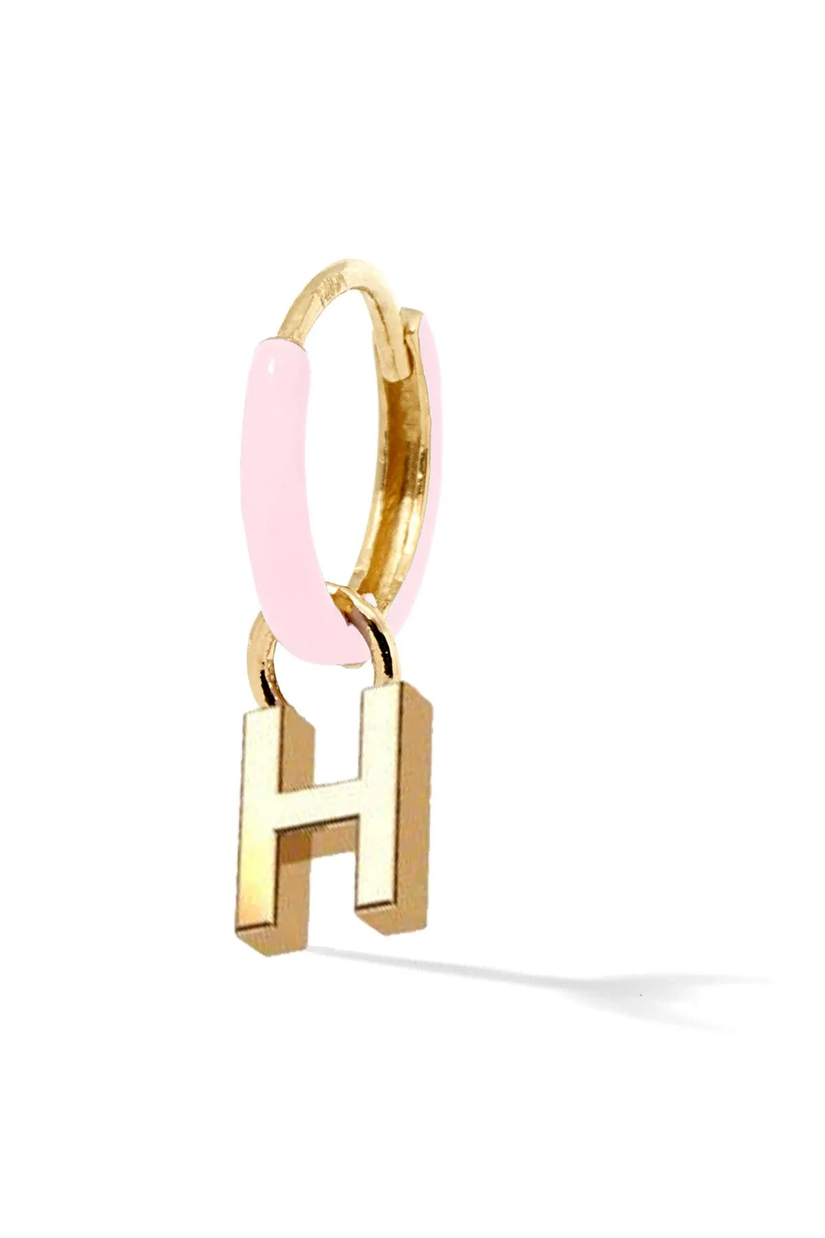 Letter Enamel Huggie - Rose Clair