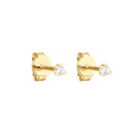 Mini Diamond Stud Earrings, Yellow Gold