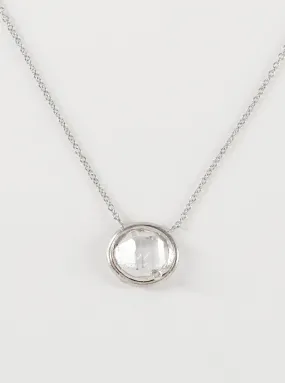 Mini Herkimer Quartz  Double Bezel Necklace