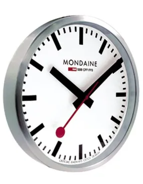 Mondaine 40cm Wall Clock - White Dial - Silver-Tone Case - Dust Resistant