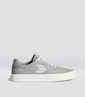 NAIOCA Canvas Light Grey Canvas Off-White Logo Sneaker Men