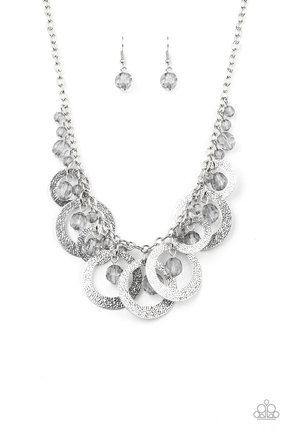 Paparazzi Turn It Up Silver Necklace Set