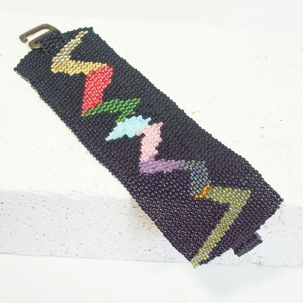 Pari Rainbow Colored Peyote Stitch Seed Beaded Bracelet