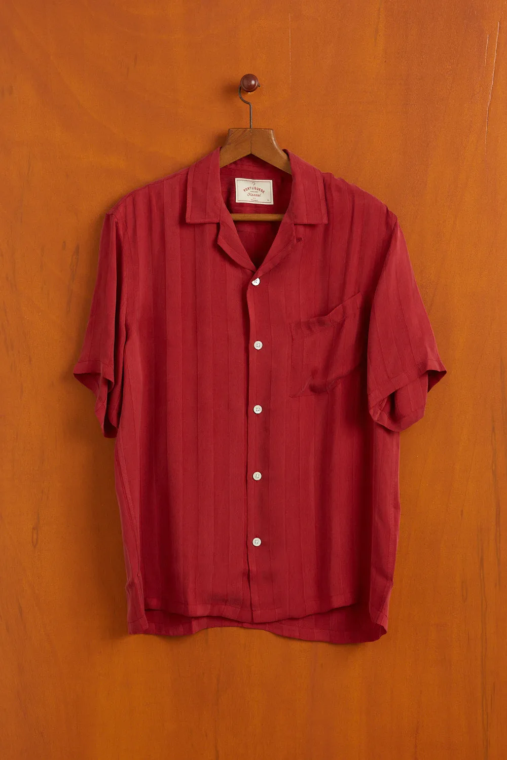 PORTUGUESE FLANNEL Cupro Bordeaux Shirt