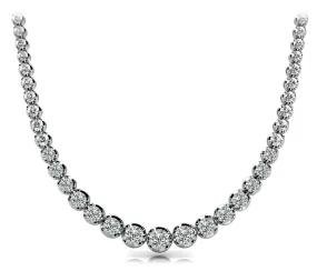 RAIN 10 Carat Diamond Rivera Graduated Necklace in 14K Gold  4 Prong  Low Base Basket F Color VS1 Clarity BY MIKE NEKTA