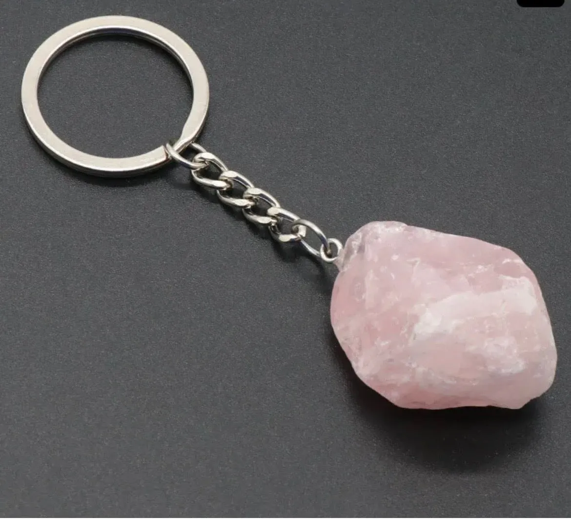 Raw Genuine Gemstone Key Chains