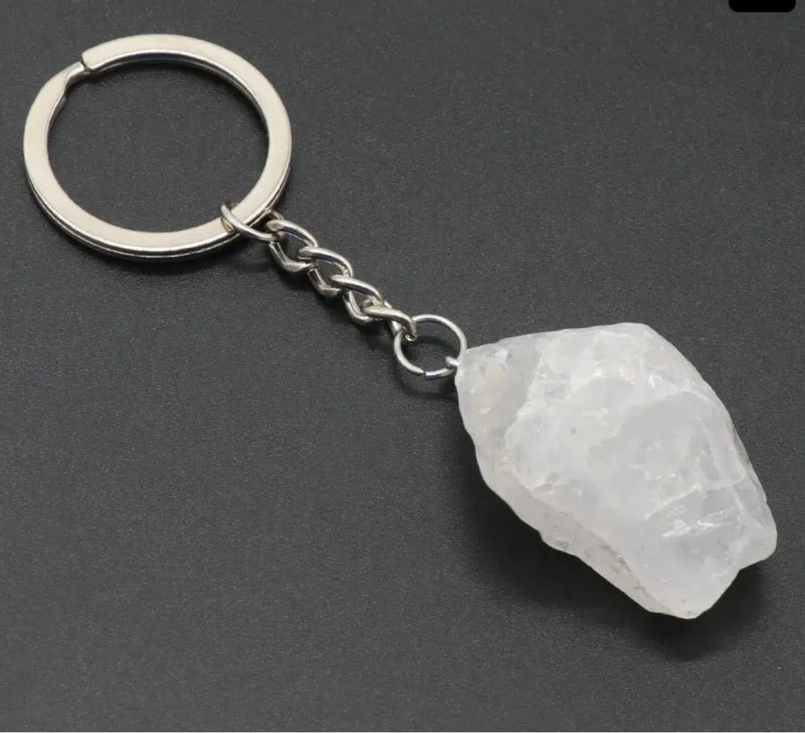 Raw Genuine Gemstone Key Chains