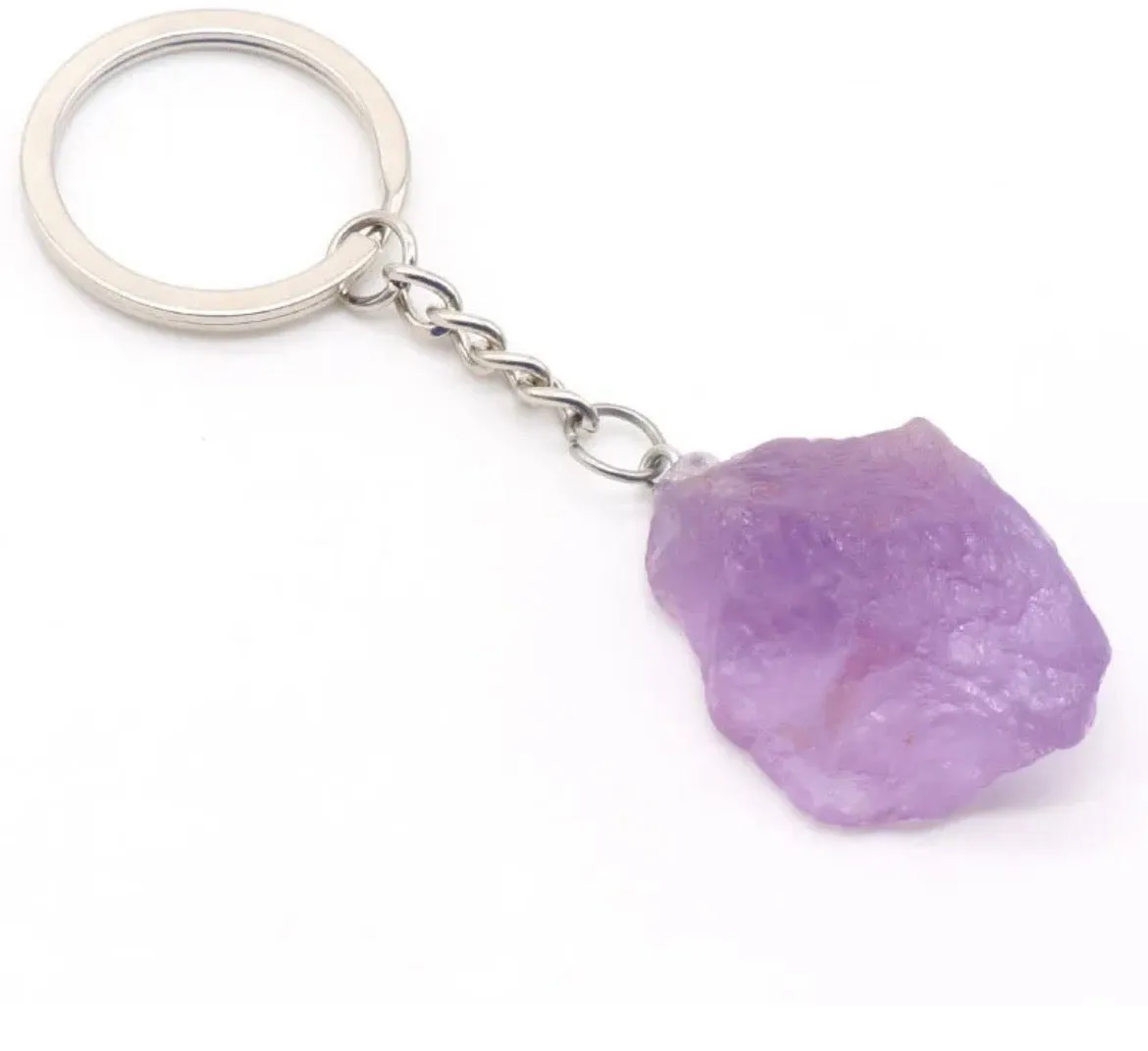 Raw Genuine Gemstone Key Chains