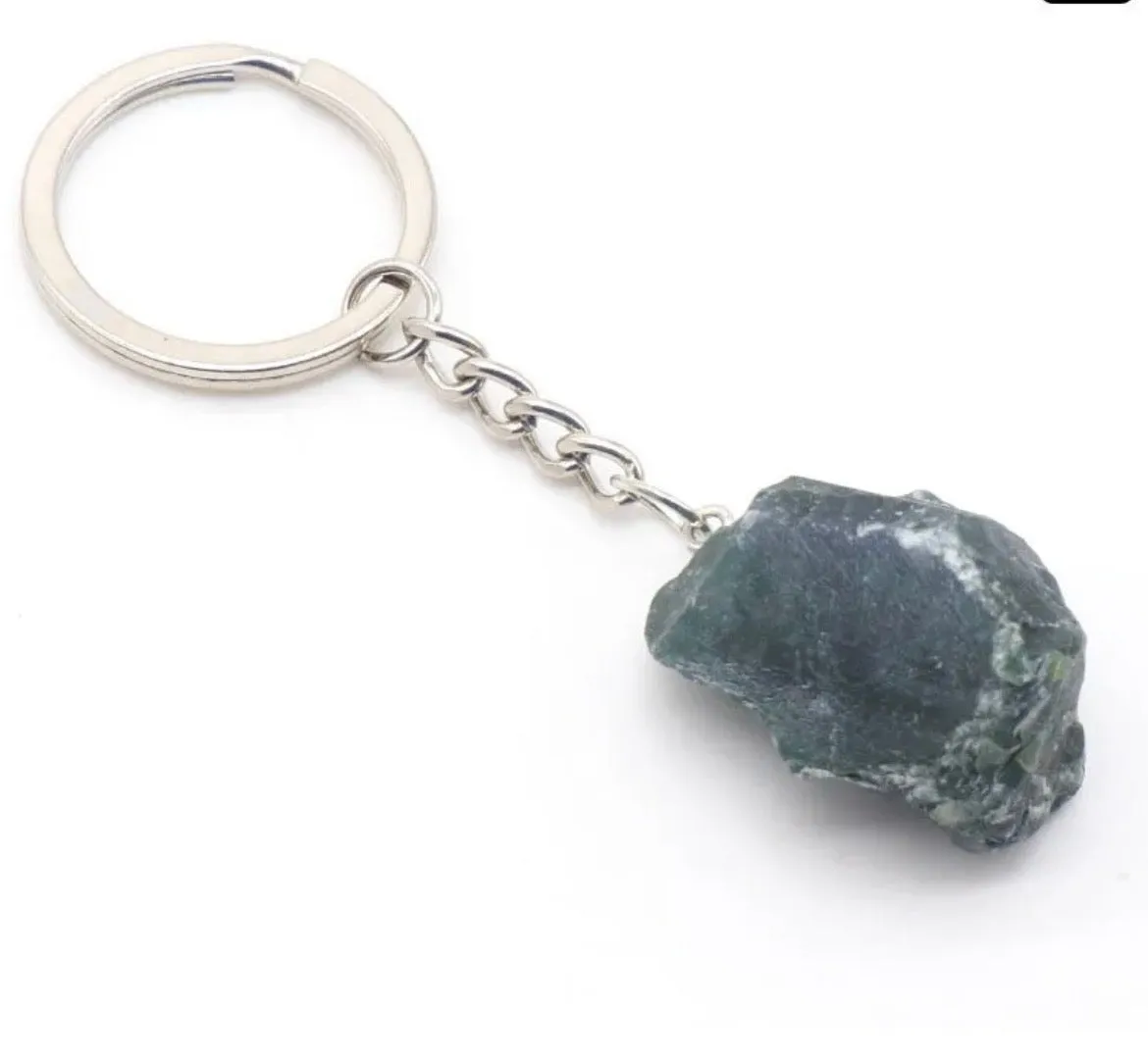 Raw Genuine Gemstone Key Chains