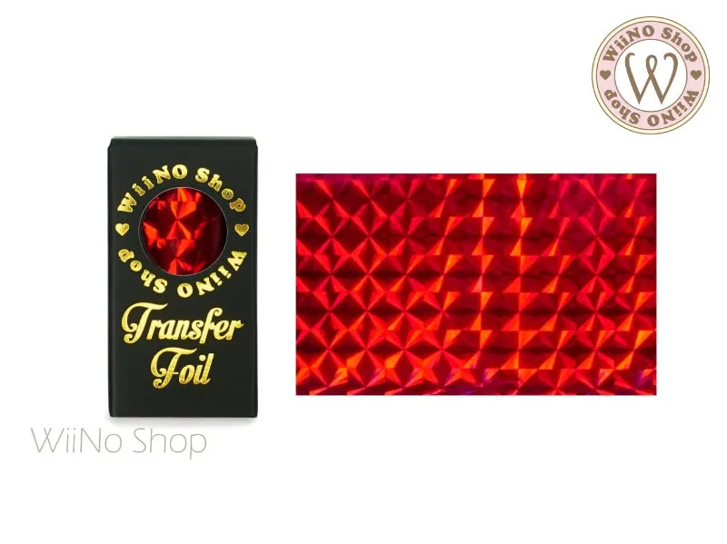 Red Holographic Mosaic Nail Transfer Foil (HL-M-03)