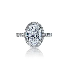 Rosa 4 Carat D VVS2 Oval Cut Diamond Engagement Ring in Platinum. GIA Certified. By Mike Nekta