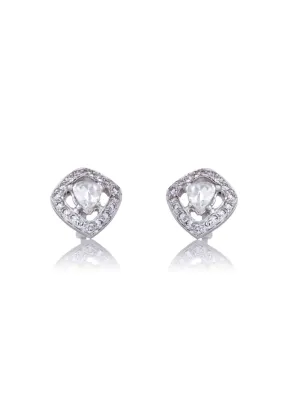 Sethi Couture Logan 18KG Rose Cut Diamond Stud Earrings