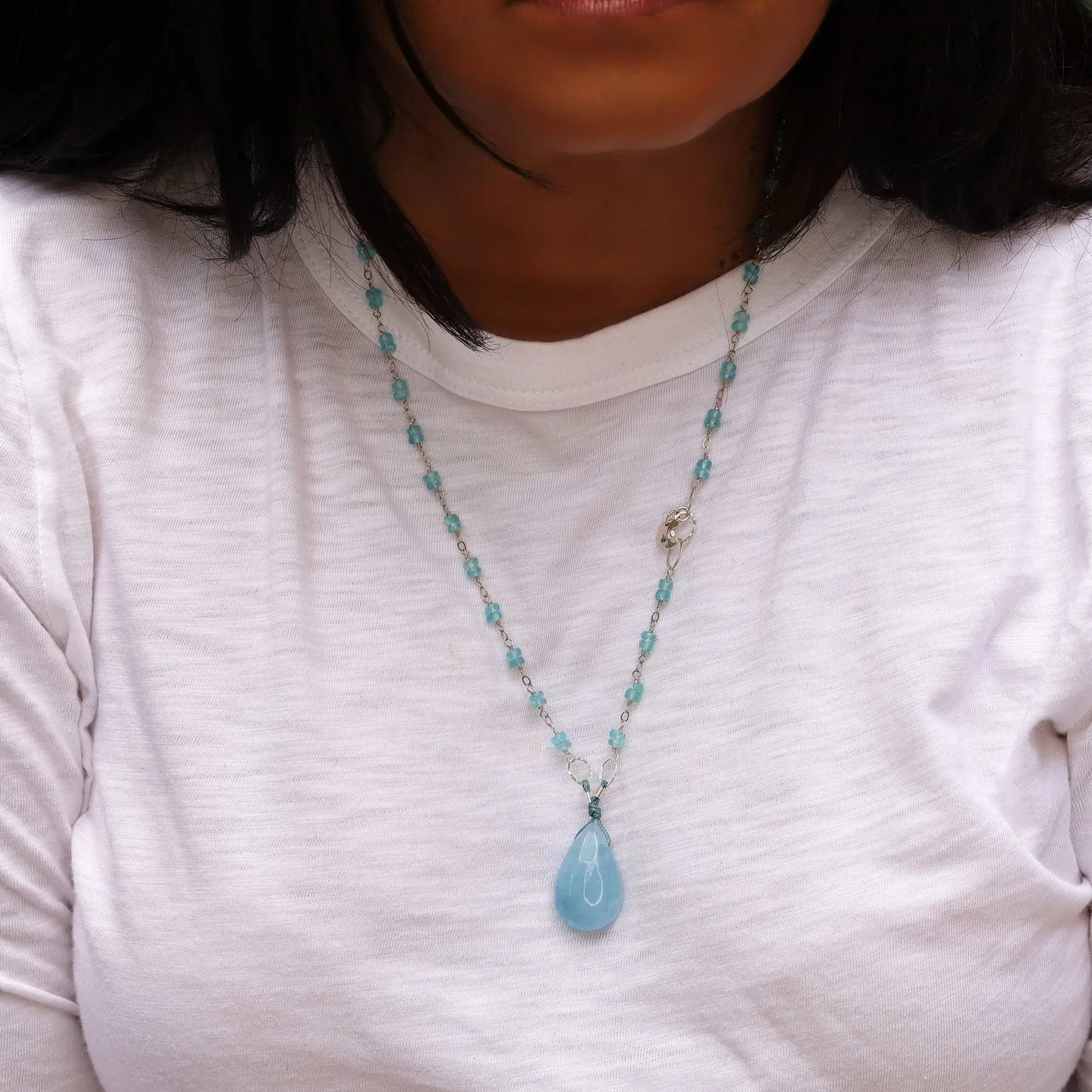 Skye's the Limit - Aquamarine Silver Necklace