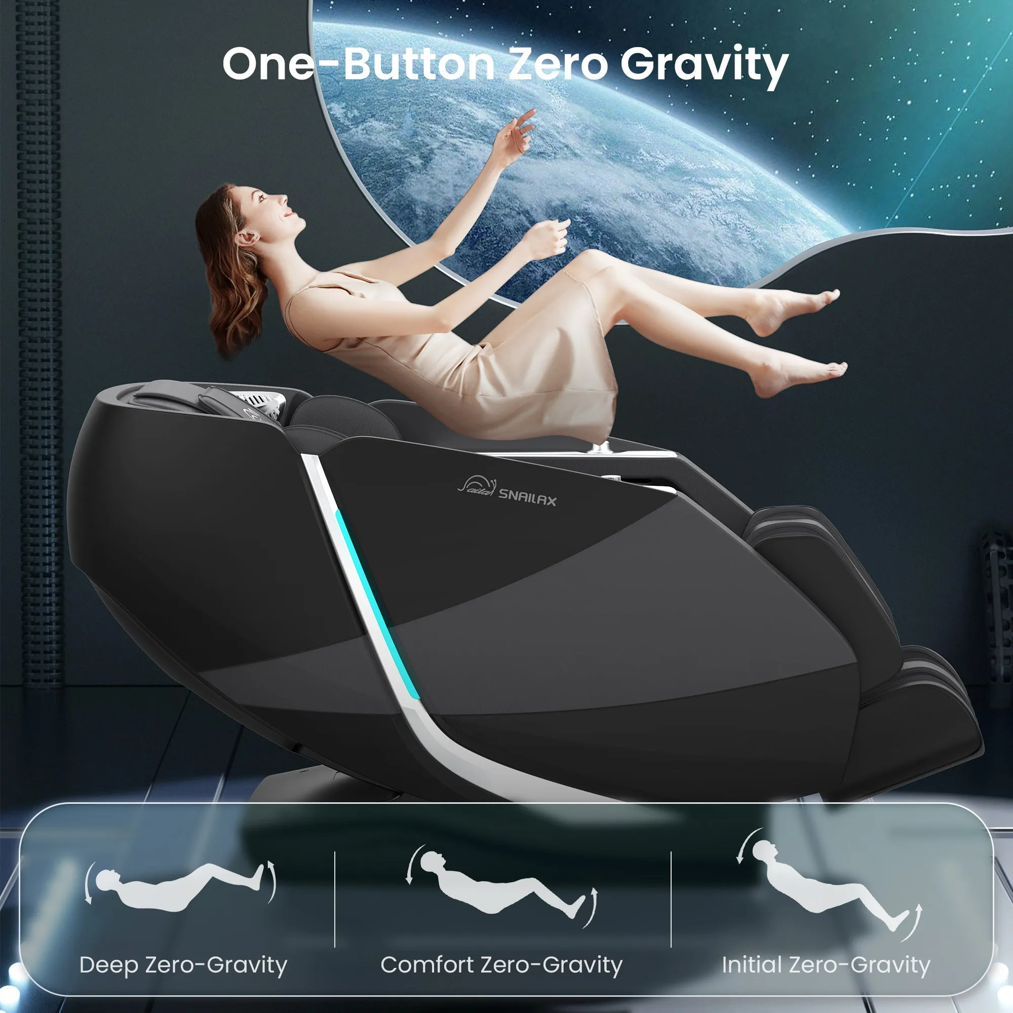 Snailax 4D Zero Gravity Track Shiatsu Full Body Massage Recliner Chair With Graphene Heating - SL-931