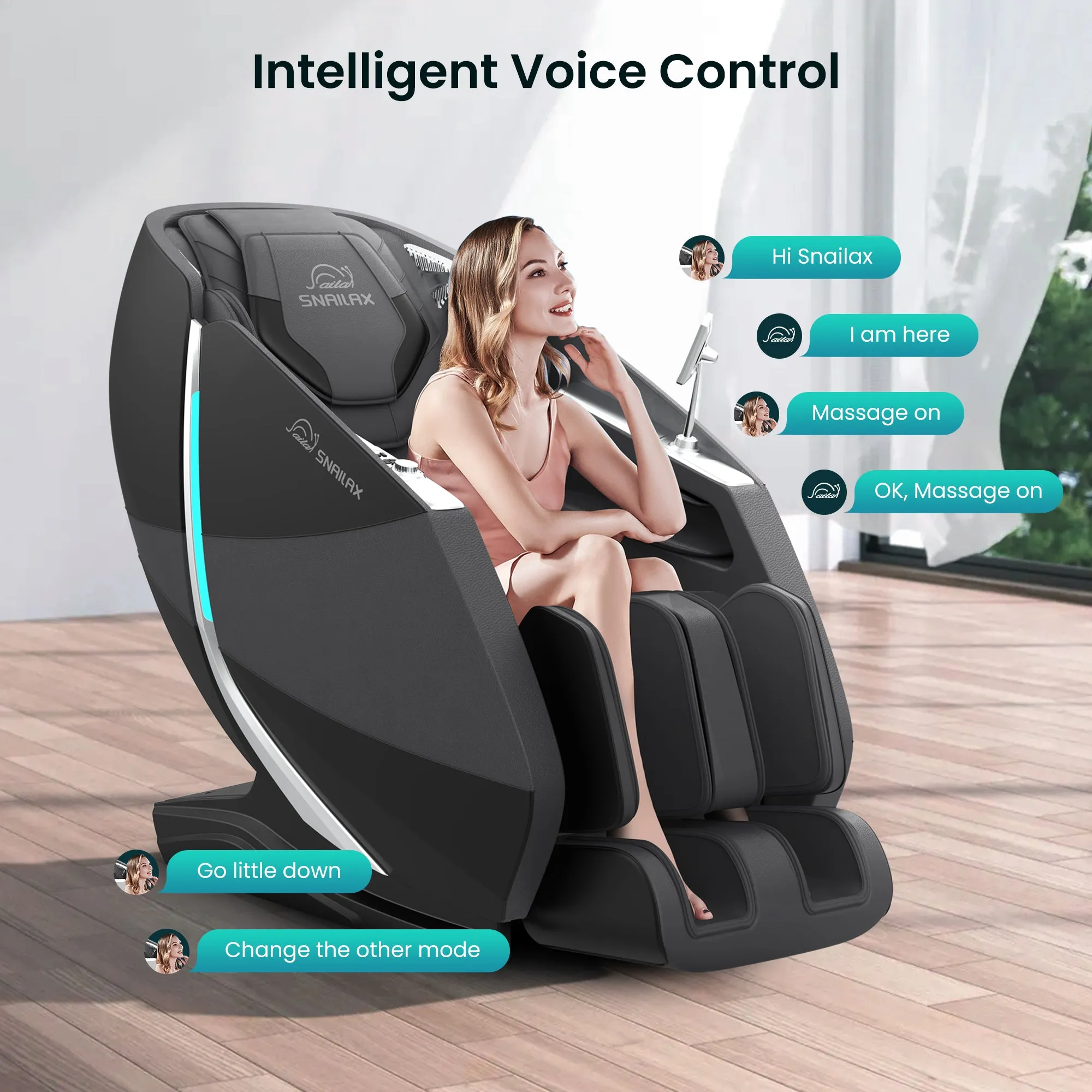 Snailax 4D Zero Gravity Track Shiatsu Full Body Massage Recliner Chair With Graphene Heating - SL-931