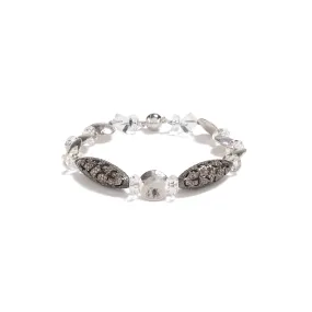 Sterling Silver, Diamond, and Crystal Bracelet