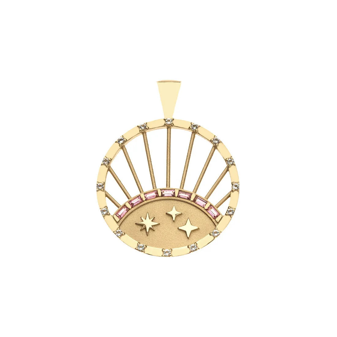 STRONG 14k Rising Sun Cutout Pendant