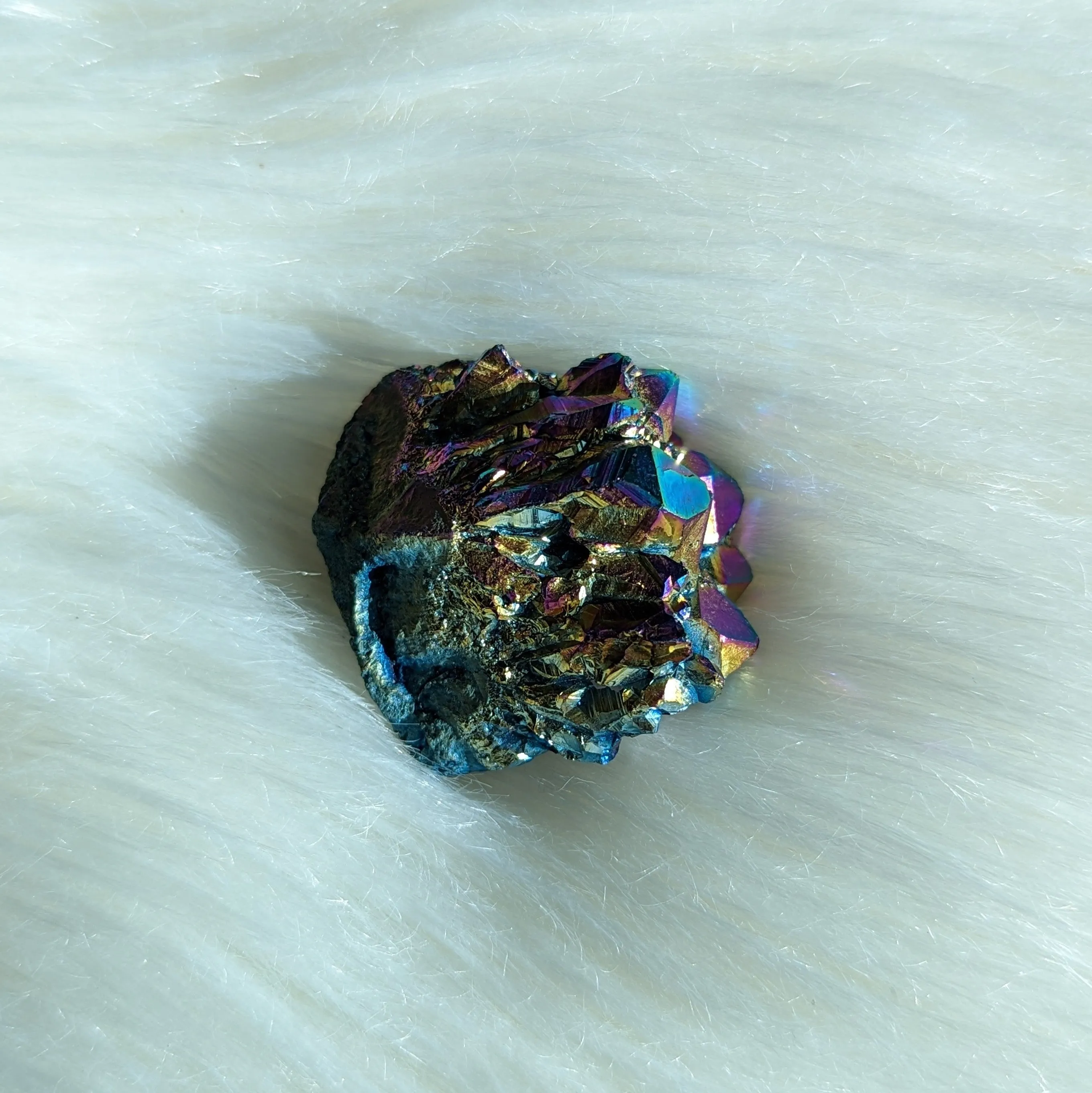 Titanium Rainbow Aura Amethyst Cluster #1 ~ Vibrant and Energetic