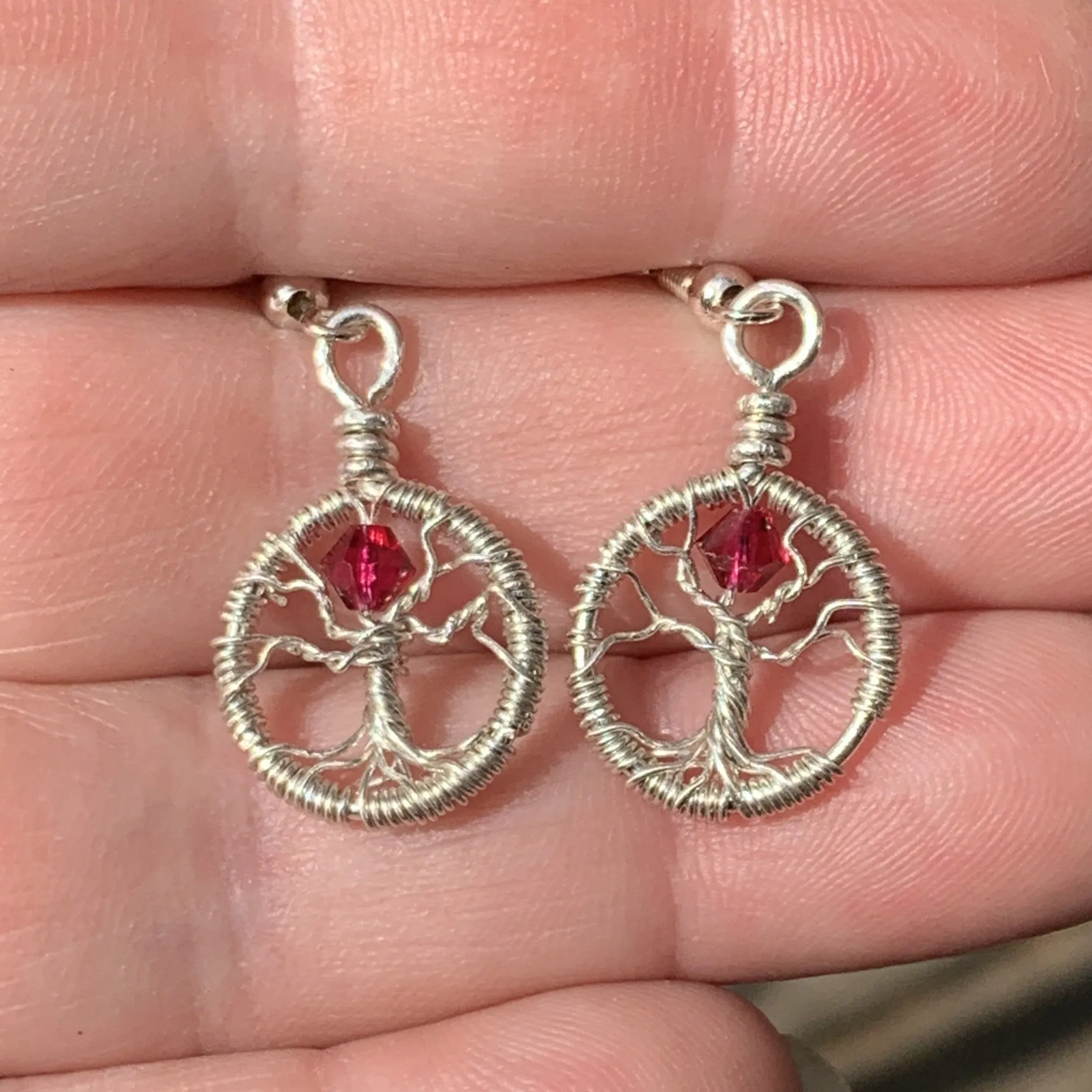 Tree of Life Earrings ~ Birthstone Jewelry