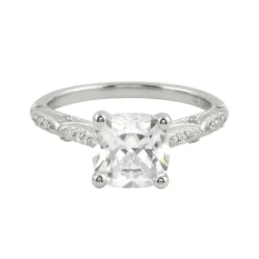 Vintage-Inspired Cushion Cut Diamond Engagement Ring