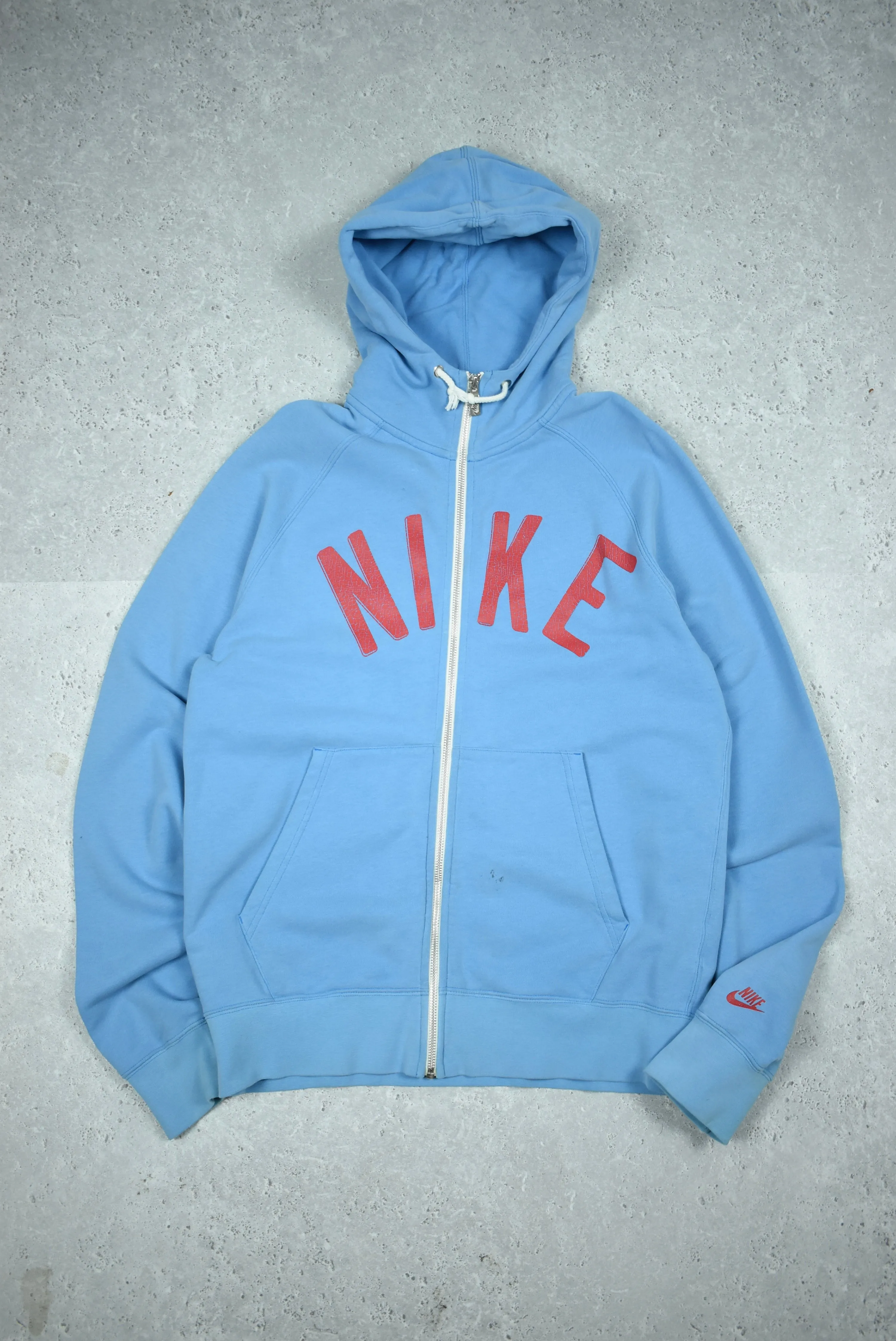 Vintage Nike Puff Print Zip Hoodie Medium