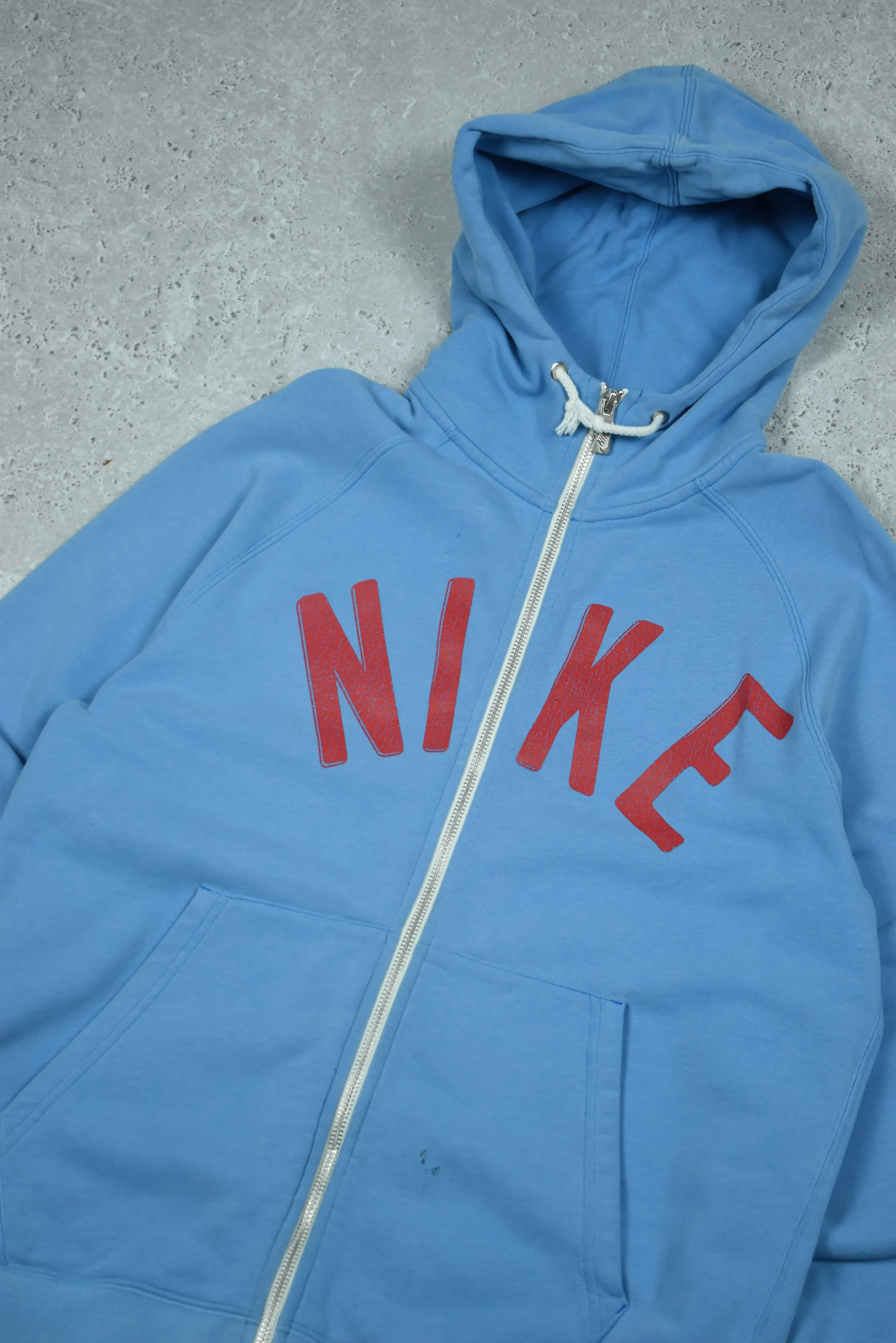 Vintage Nike Puff Print Zip Hoodie Medium