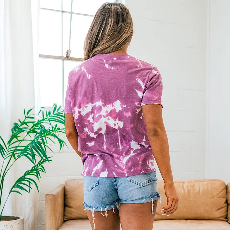 Wild Side Magenta Bleached Tee